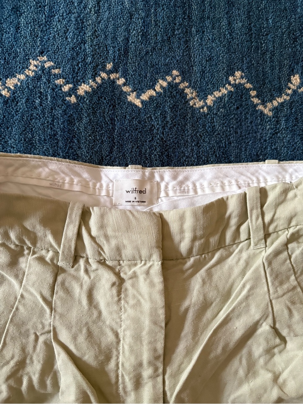 Wilfred Light Green Linen Blend Effortless Pants